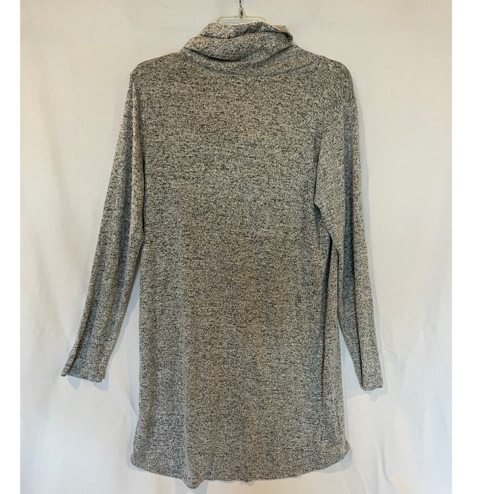 Nine Britton Cowl Neck Hacci Knit Dress Women's L Gray Long Sleeve Short Dress - Picture 3 of 9